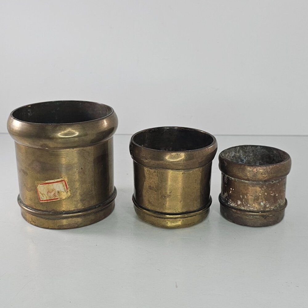 Vintage Brass Seer Measures Oriental Metal Pressing Works Bombay India Punjab - Picture 8 of 16